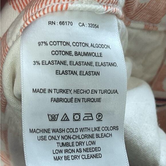 Pilcro (Anthropologie) High Rise Bootcut Pink & White Polka Dot Jeans, 28 Petite - Picture 9 of 10